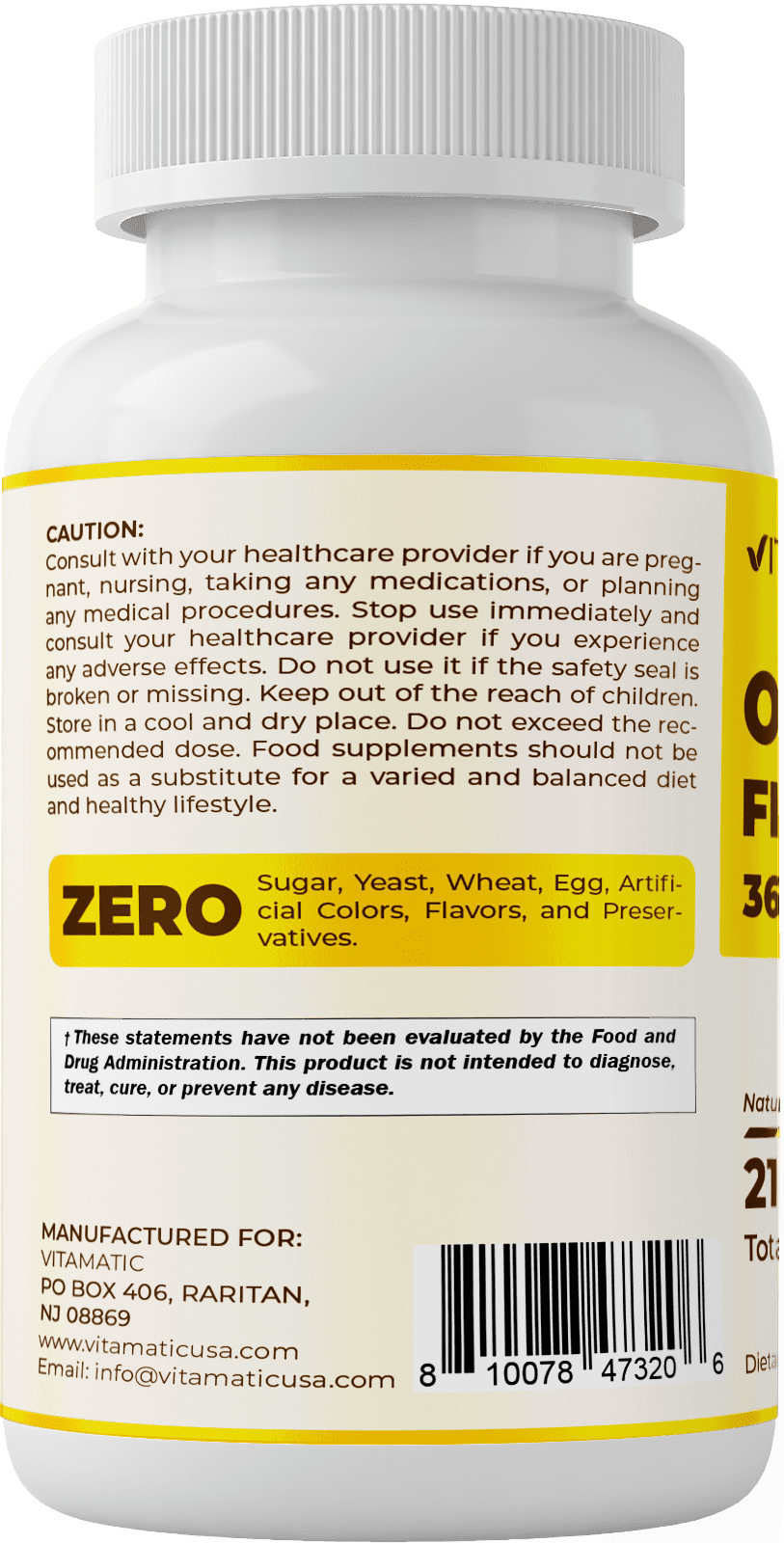 (2 pack) Vitamatic Triple Strength Omega 3 Fish Oil 3600mg Per Serving, 2160mg Omega 3 Fatty Acids, 1296mg EPA + 864mg DHA, Burpless Lemon Flavor, 180 Soft gels