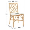 thumbnail image 4 of SAFAVIEH Bhumi Accent Chairs with Cushion, Brown/White, Set of 2 (18.5 in. W x 20.9 in. D x 35.8 in. H), 4 of 12
