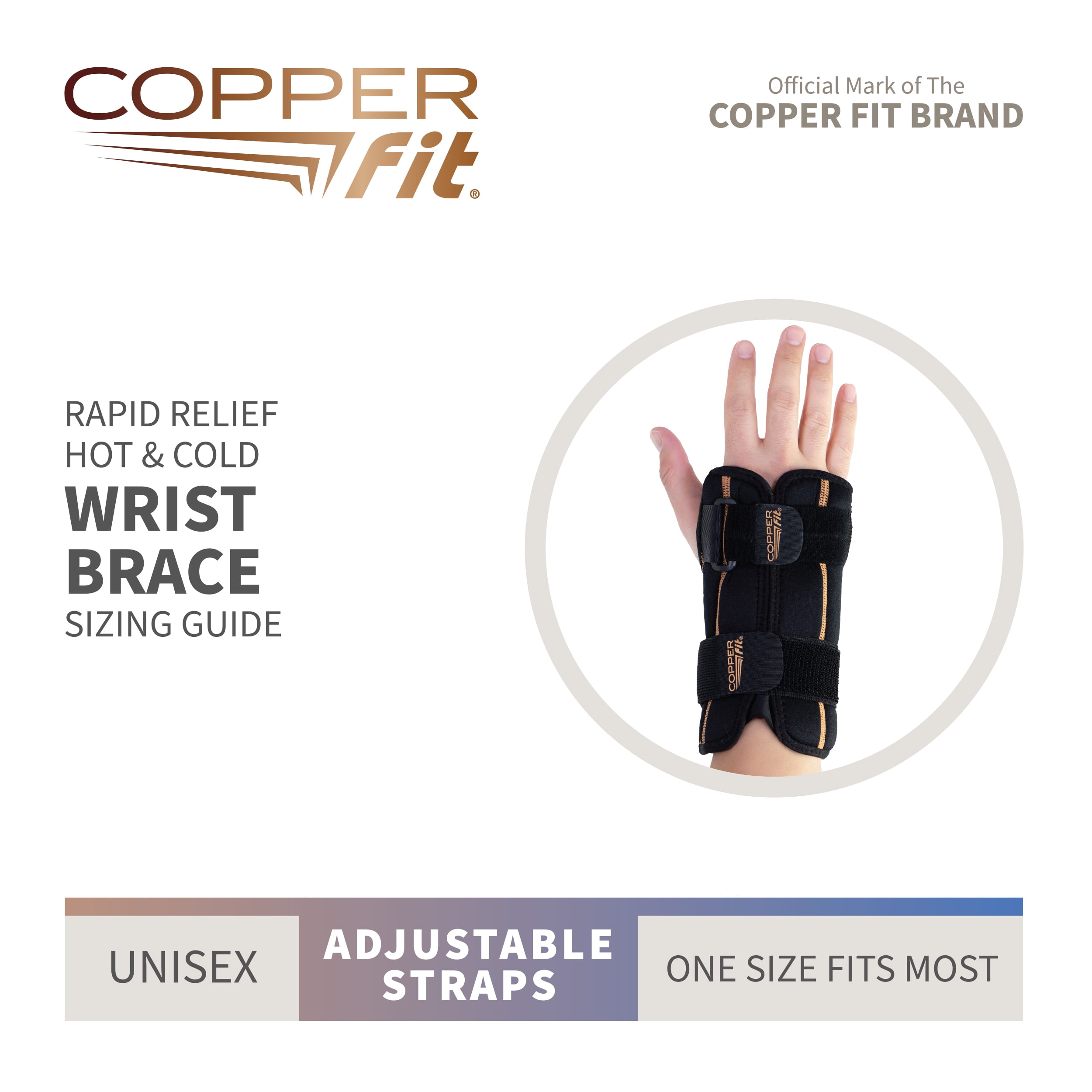  Copper Fit Health Unisex Wrist Relief Plus,Black : Health &  Household