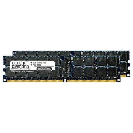4GB 2X2GB Memory RAM for Dell Precision Workstation 670 Light Speed Basic, 670n 240pin PC2-3200 400MHz DDR2 RDIMM Black Diamond Memory Module