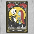 thumbnail image 2 of Women's The Nightmare Before Christmas The Lovers Tarot Card Graphic Tee Athletic Heather 2X Large, 2 of 4