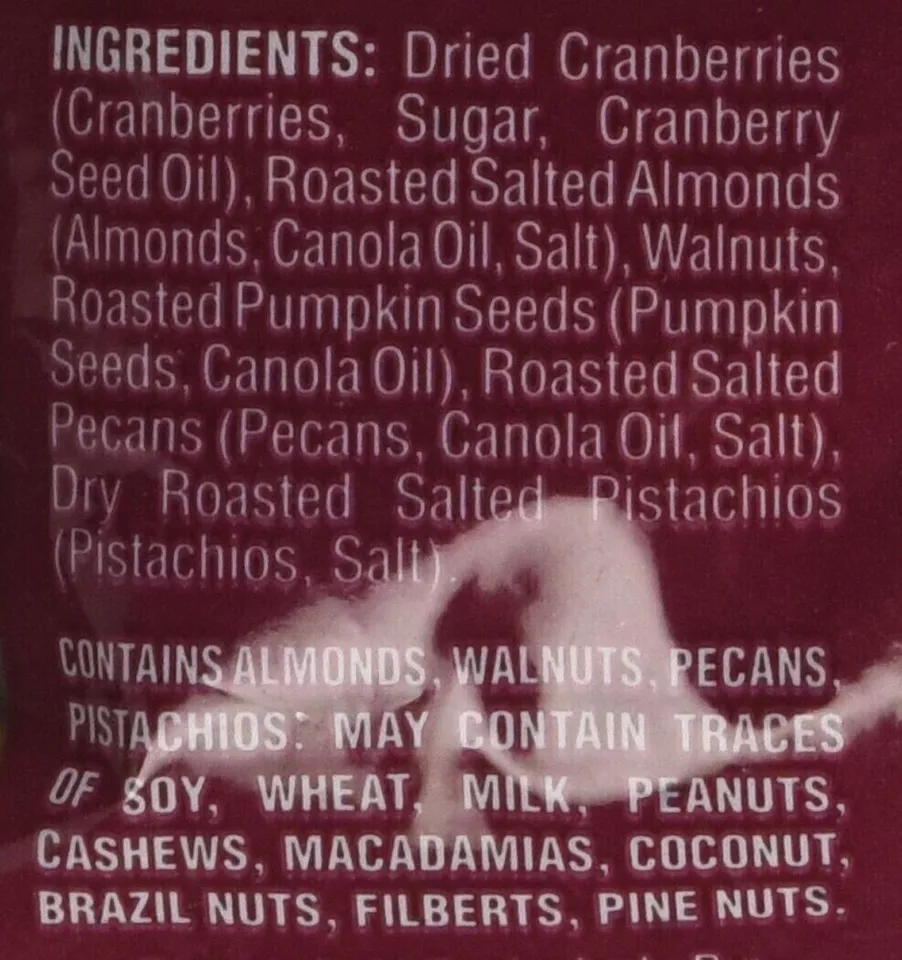 2 Packs Omega Trek Mix Dried Cranberry Roasted Nut Blend 12 oz Each