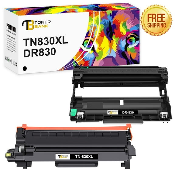TN830XL Toner Cartridge * 1 & DR830 Drum Unit * 1 Compatible for Brother TN830XL TN-830XL DR830 DR-830 Brother HL-L2460DW DCP-L2640DW HL-L2405W HL-L2400D MFC-L2820DW HL-L2480DW Printer