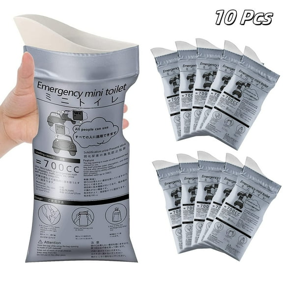 700ml Large - Capacity Disposable Emergency Urinal Bag for Car Travel - Unisex, 10 Pieces