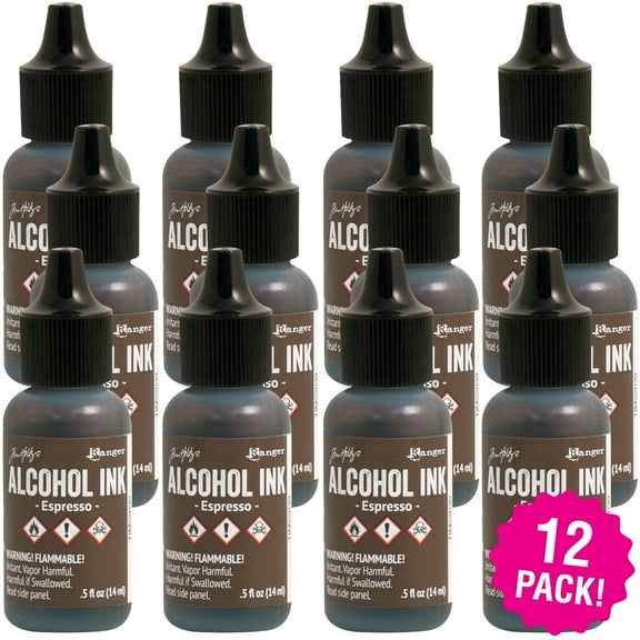 Multipack of 12 - Tim Holtz Alcohol Ink .5oz-Espresso