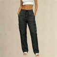 thumbnail image 2 of Women's Hiking Pants, Lightweight Soft Cargo Travel Trousers for Women, Straight Leg Baggy Hiking Pants with Zipper Pockets, Casual Outdoor and Daily Work Cargo Pants, Athletic Casual Clothes Black, 2 of 4