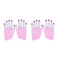 thumbnail image 2 of sweethay Guantes sin dedos para mujeres Accesorios Emo Tejido fino Pulgares Agujeros Actividades al aire libre Suministros para el hogar rosa Rosa claro corto 2Conjunto, 2 of 6