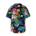 thumbnail image 2 of Easygdp Colorful Flowers Men's Casual Short-sleeved Shirt with Pocket and Button Suitable for Beach Vacation Leisure - Large, 2 of 7
