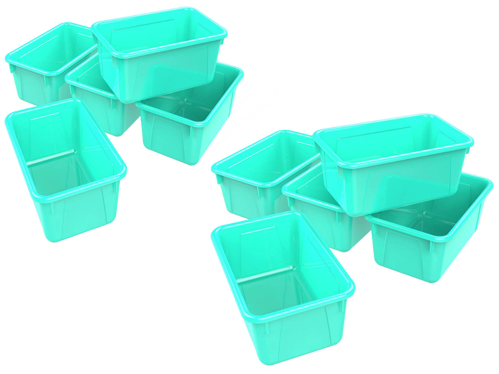 Storex Small Cubby Bin, Plastic Storage Container Fits Classroom