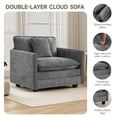 thumbnail image 4 of Domicare Modern Sectional Sofa with Ottoman, 2-Piece Loveseat Sofa for Living Room, Living Room Furniture，Light Grey, 4 of 10
