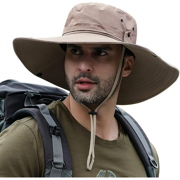 Wide Brim Sun Protection Hat Outdoor Unisex Ventilated Hats for Hiking Beach Fishing Safari Garden Lawn Yard Work Kayaking