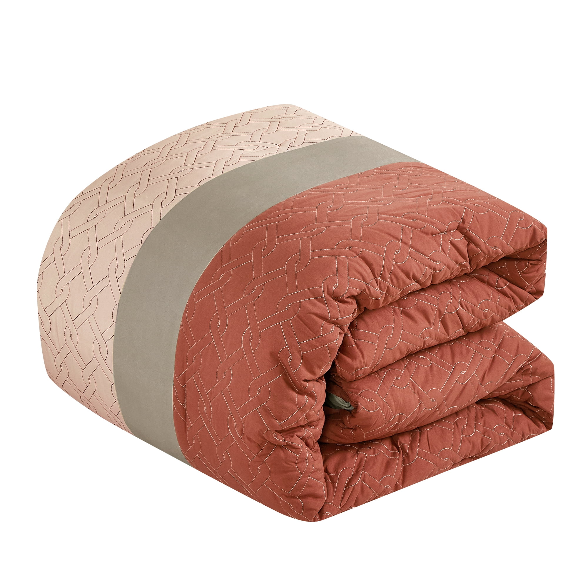 EvJK 6-Piece Comforter Set – Quilted Design Soft & Cozy Comforter with Matching Shams and Decorative Cushions, King