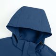 thumbnail image 5 of Windbreaker Jacket Men's Man Solid Color Three Prevention Cottoning Climbing Wear As One Down Cotton Intensification Warm Outdoor Jacket Blue 4XL Zip Front Windbreaker Jacket, 5 of 8