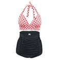 thumbnail image 1 of FhsagQ Ensembles de Maillots de Bain pour Femmes Collants Sans Entrejambe Rétro à Pois Taille Haute Ensemble Bikini Deux Pièces Maillot de Bain Femmes Ensembles de Maillots de Bain Résille Femmes Ensembles de Maillots de Bain String TTTG, 1 of 7