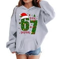 thumbnail image 2 of Tiweut Kids Girls Hoodies Boys Christmas Sweatshirt "6 7" Six Seven Graphic Print Long Sleeve Round Neck Preppy Clothes Xmas Clothes Outfits,Z1 Grey,7-8 Y, 2 of 5