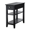 thumbnail image 1 of Costway Mesita Auxiliar con 3 Niveles y 1 Cajón Mesa Baja para Salón Casa y Oficina Negro 60 x 28.5 x 61cm, 1 of 10