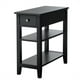 thumbnail image 1 of Costway Mesita Auxiliar con 3 Niveles y 1 Cajón Mesa Baja para Salón Casa y Oficina Negro 60 x 28.5 x 61cm, 1 of 10