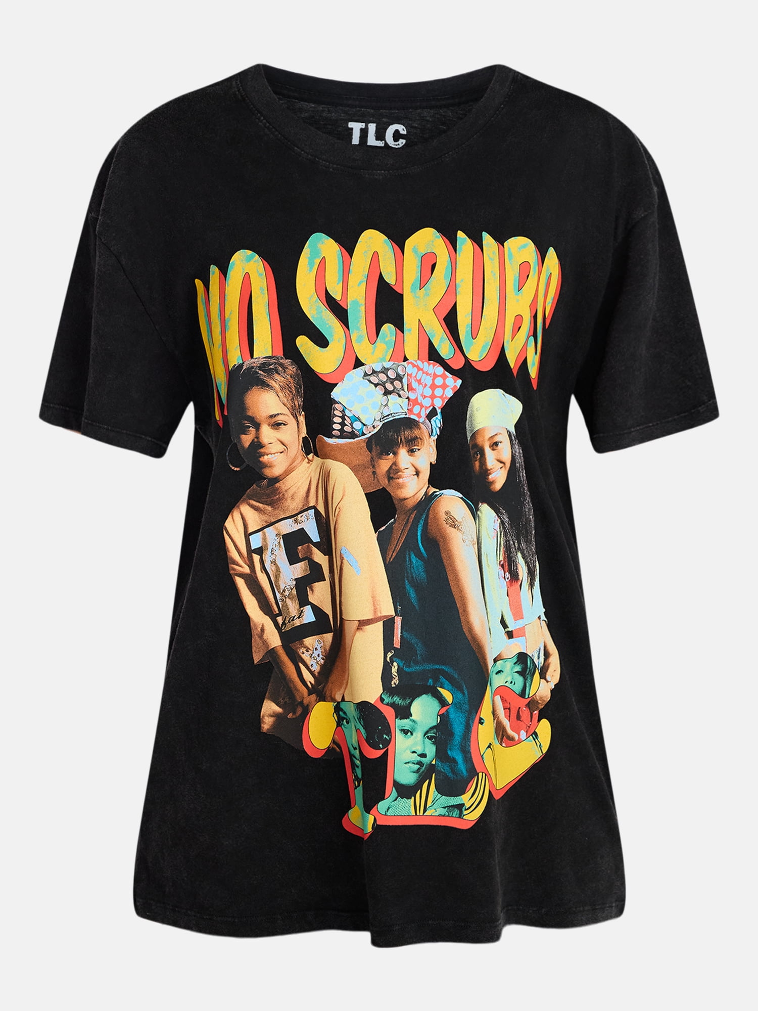 TLC Women's Front Back Graphic Band Tee with Short Sleeves, Sizes XXS-XXL