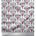 thumbnail image 1 of Soimoi polyester Crepe Fabric Moroccan Damask Print Fabric by the Yard 42 Inch Wide, 1 of 3