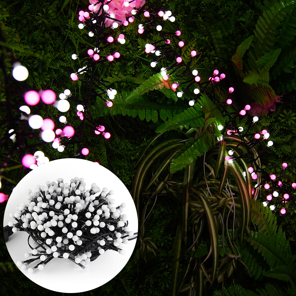 LED Fairy String Lights 3M 9.84FT 400LEDs, 8 Lighting Modes Christmas Globe Lights Outdoor Indoor Decorating Xmas LED Lighting for Home Party Holiday (Pink + White) - image 5 of 8