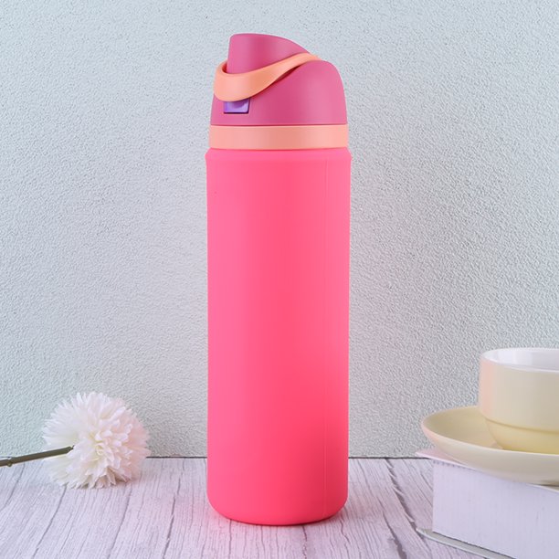 Protector inferior antideslizante de silicona para botella de agua Owala de 24 oz, color rosa