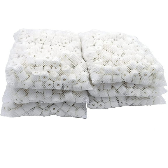 C2 Biological Bacteria House Ceramic Rings Filter Media 6 lbs Bagged for Aquarium Fish Tank Canister Filters (L)
