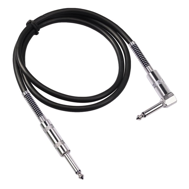 6.5mm Jack Guitar Cable Straight Male to Right Angle Male Audio Wire (3m)