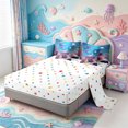 thumbnail image 3 of Manfei Colorful Axolotl 7-Piece King Bedding,Ocean Themed Amphibian King Bed in a Bag,Polkadot Reversible, 3 of 7