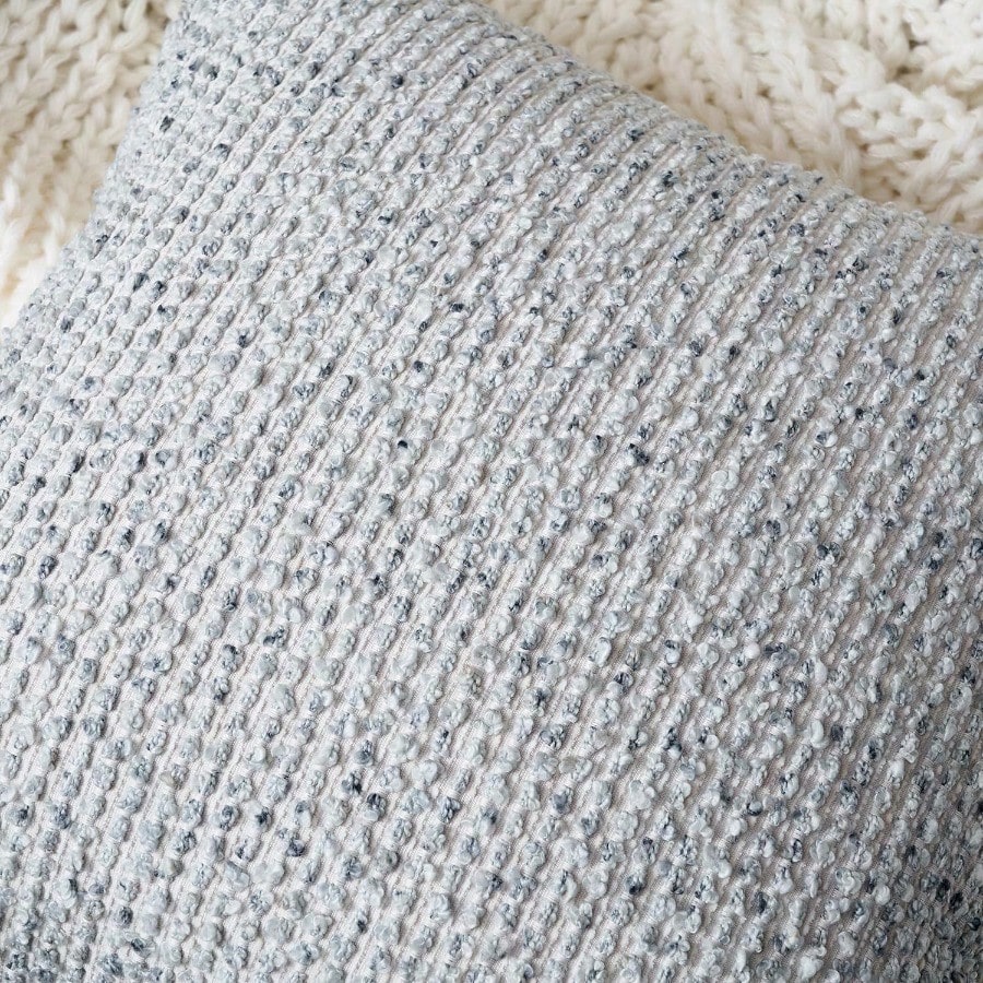 Striped Throw Pillow Covers 24x24 Set Of 2 Blue Textured Boucle Chic Morden Boho Accent Farmhouse Square Decorative Couch Pillow Covers For Home Decor Bed Sofa Living Room