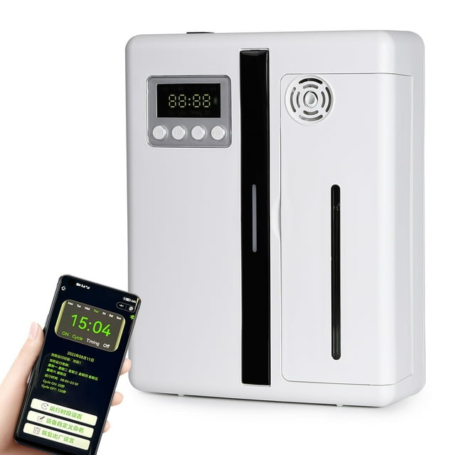 Diffuseur d'Huile Essentielle Atomisation Intelligente Diffuseurs d'Aromathérapie d'Huile Pure Diffuseur de Parfum Affichage LCD Minuterie Machine d'Arôme Intégré dans le Ventilateur à Grande Vitesse