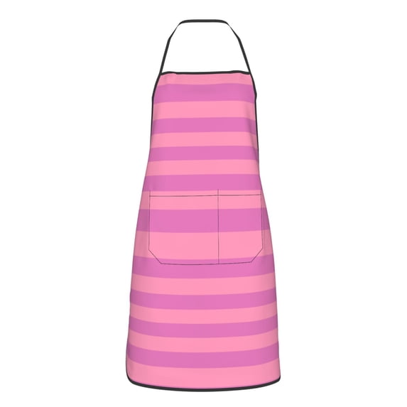 XMXY Chef Aprons with Pockets for Women Men, Pink Modern Stripes Waterproof Cooking Kitchen Aprons, 28.3 x 20.4 inches