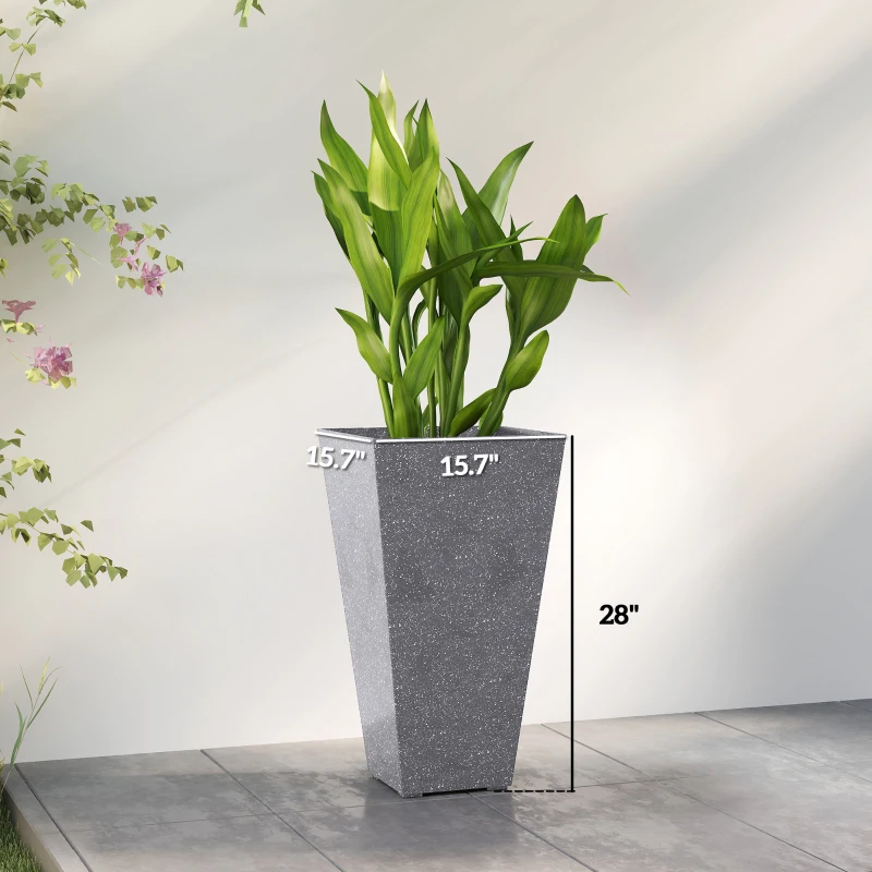 Set of 3 Tall Planters,Plastic Flower Pots