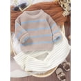 thumbnail image 4 of Suealasg Baby Girl Boy Sweater Long Sleeve Stripe Print Knit Pullover 6M 1T 2T 3T Toddler Girl Boy Fall Warm Loose Knitwear, 4 of 7