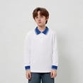 thumbnail image 5 of Boys Polo Shirts Long Sleeve Navy Boy Button down Shirt Boys Collared Shirts School Uniforms Boys 5-6 Years Shirts, 5 of 5