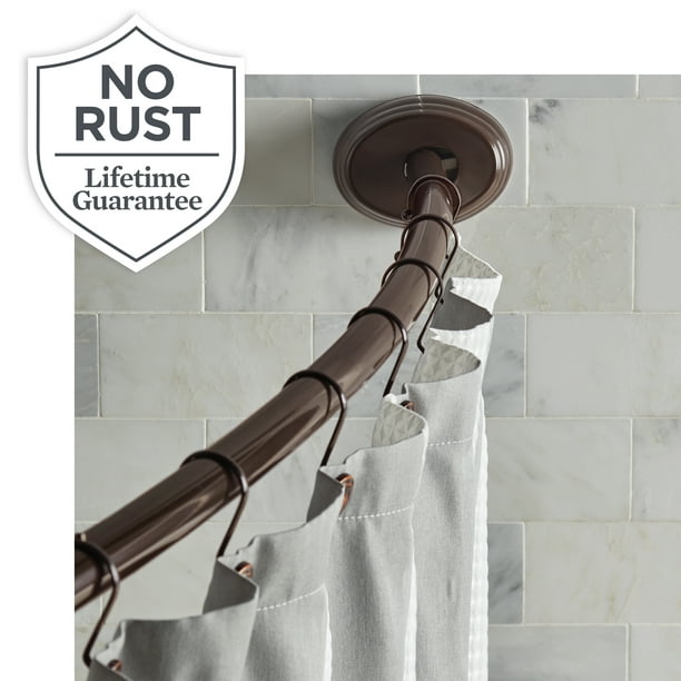 Oil Rubbed Bronze Shower Curtain Rod, Moen Csr2172bn 5 Foot Curved Adjustable Tension Shower Curtain Rod