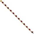 thumbnail image 2 of 14K Yellow Gold Garnet And Diamond Bracelet (7 X 5) Made In India bm4496-ga-005-ya, 2 of 5