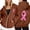 Brown, variant on Long Sleeve Sweatshirt For Women Trendy Solid Color Zip Up Hoodie Pullover Cancer Awareness Month Drawstring Casual Comfortable For Everyday Wear Tops Clothes With Pocket