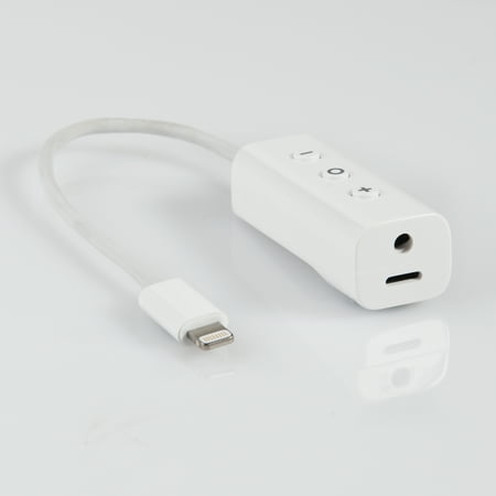 Blackweb Charging Headphone Adapter with Lightning Connector, White