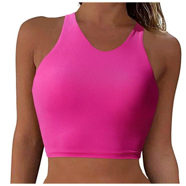 2025 Women's Racerback Bikini Tops Swimsuit Top Sports Padded Lane Swim Suits Bathing Suit Swimwear Tops Underwire Full Coverage Bikini Top Push Up Swim Crop Top Bathing Suit Tops