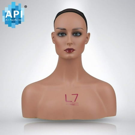 Shoulder Manikin - Female Life size Mannequin Head with Shoulder Bust Wigs Hats Sunglasses Jewelry Display DA 3881