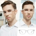 thumbnail image 3 of OCCI CHIARI Reading Glasses Men Square Reader Glasses 1.00 1.25 1.50 1.75 2.00 2.25 2.50 2.75 3.00 3.50 4.00 (Clear 225) with Spring Hinges, 3 of 7