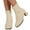 Beige, variant on Knit Winter Ankle Boots for Women Cute Square Toe Stretch Slip on Block Heel Dressy Sock Booties