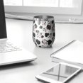 thumbnail image 3 of 12oz Stemless Wine Tumblers White Cow Black Cloud Pattern Vacuum Insulated Stainless Steel Travel Tumbler Cups Mug with Lid and Straw for Champaign,Cocktail,Beer with Cleaning Brush, 3 of 5