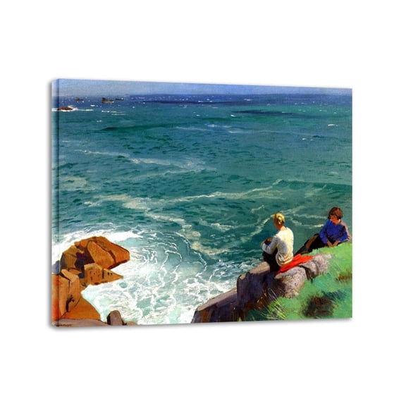 Laura Knight Famous Canvas Prints. Famous Wall Art Paintings.（Green Sea） Reproduced On Canvas. Living Room Office Wall Decoration Framed Ready to Hang