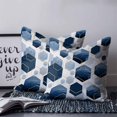 thumbnail image 2 of 14x14 Pillow Covers Set of 2, Navy Blue Marble Throw Pillow Covers Decorative Couch Cushion Case, Gold White Geometric Hexagon Modern Microfiber Square Pillowcases for Bedroom Car Living Room, 2 of 7