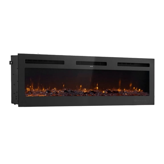 72 Inch Electric Fireplace, Wall Mounted Recessed, 1500W Remote Control, Realistic Flame, 12 Color Options