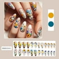 thumbnail image 4 of Colorfull Flowers Press on Nails,Medium Almond Fake Nails,Acrylic Glossy Glue on Nails,Removable Winter Spring Xmas False Nails for Girls Valentine Easter Holiday Daily Appointment Wear 24pcs, 4 of 5