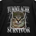 thumbnail image 3 of Tummy Ache Survivor Cat Graphic T-Shirt, Funny Unisex Classic Tee, 3 of 9