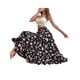 thumbnail image 5 of VISgogo Falda larga para mujer, cintura elástica, estampado floral, volantes, dobladillo grande, línea A, faldas casuales, S/M/L/XL VISgogo  moda, 5 of 7