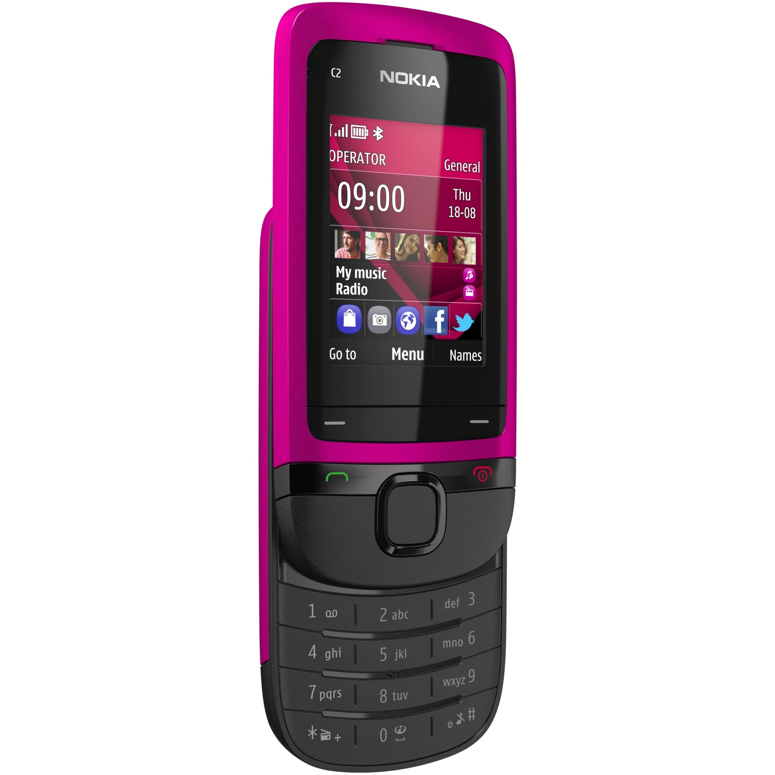 Microsoft C2-05 64 MB Feature Phone, 2" LCD QVGA 320 x 240, 16 MB RAM, 2.5G, Pink - image 3 of 6